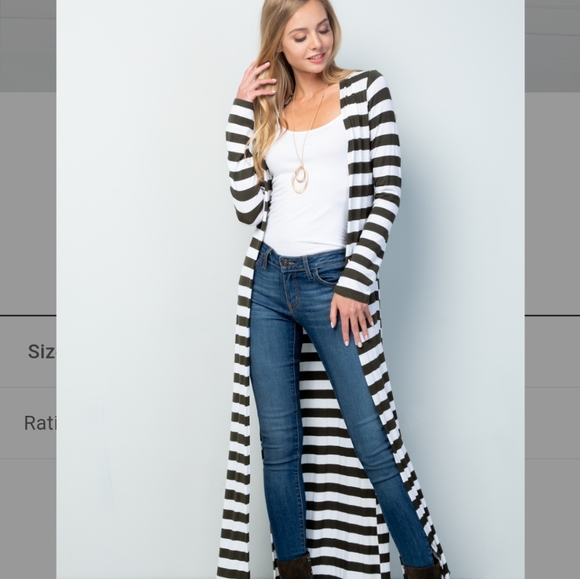 🆕️ LAST 1! Olive Striped Cardigan - Picture 2 of 9